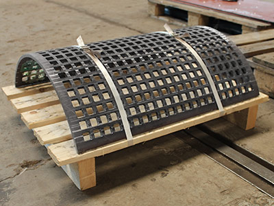 Verschleißsieb aus HB400 für Holzschredder Verschleißsieb aus HB400 für Holzschredder
